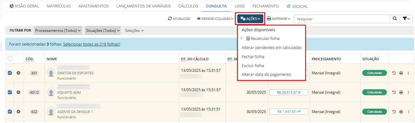 executando