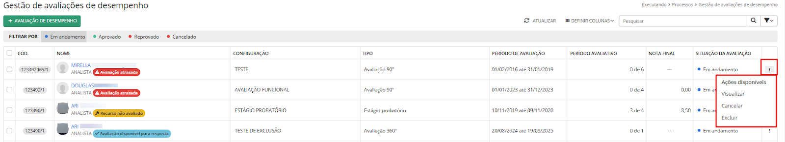 executando